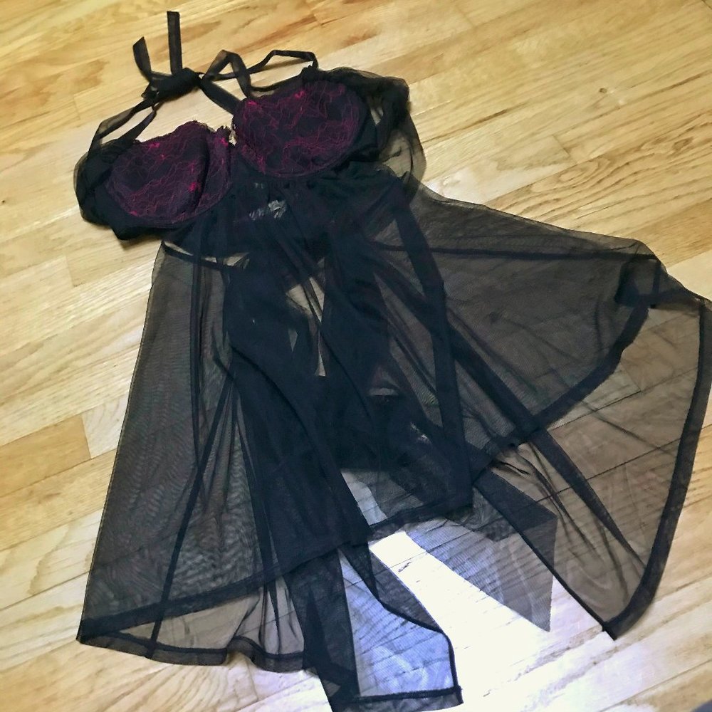 Cacique draped back babydoll lingerie 18/20 1X 2X